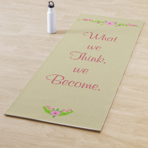 Roze en groene nostalgische Floral Yoga Mat