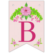 Roze en groene nostalgische platte brander vlaggetjes (Tweede vlag)