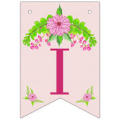 Roze en groene nostalgische platte brander vlaggetjes (Derde vlag)