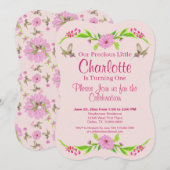 Roze en groene nostalgische platte kaart (Voorkant / Achterkant)