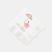 Roze en Groene Olifant Baby shower Servetten (Hoek)