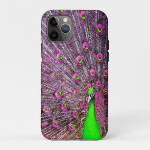 Roze en groene pacock, iPhone 11 pro hoesje