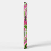 Roze en groene Paisley iPhone 16 hoesje (Achterkant / Rechts)