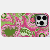 Roze en groene Paisley iPhone 16 hoesje (Achterkant (horizontaal))