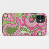 Roze en groene Paisley iPhone 5 hoesje (Achterkant (horizontaal))