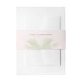 Roze en groene palmbladeren Tropisch strand bruilo Uitnodigingen Wikkel (Voorkant Voorbeeld)