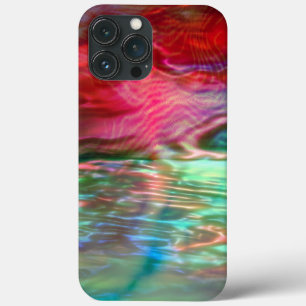 Roze en groene parelvormige virtuele textuur iPhone 13 pro max hoesje