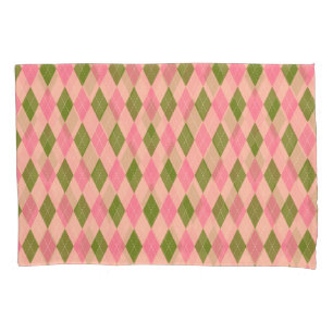 Roze en groene pastel Argyle Plaid Pattern Kussensloop