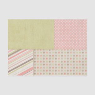 Roze en groene patchwork tissuepapier