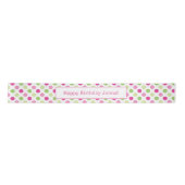 Roze en groene poka Dot Birthday Gift Pattern Lint (Voorkant)