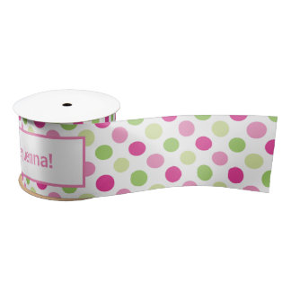 Roze en groene poka Dot Birthday Gift Pattern Lint