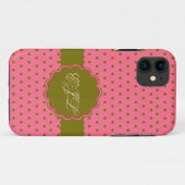Roze en groene poka Dots Case-Mate iPhone Case (Achterkant (horizontaal))