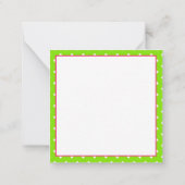 Roze en Groene Polka Dot Flamingo Gepersonaliseerd Notitiekaartje (Achterkant)