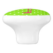 Roze en groene Polka Dot Flamingo Keramische Knop (Zijkant)