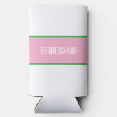 Roze en groene Preppy Stripe Bruidsmeisje (Achterkant)