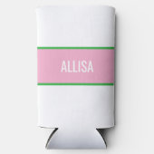 Roze en groene Preppy Stripe Bruidsmeisje (Voorkant)