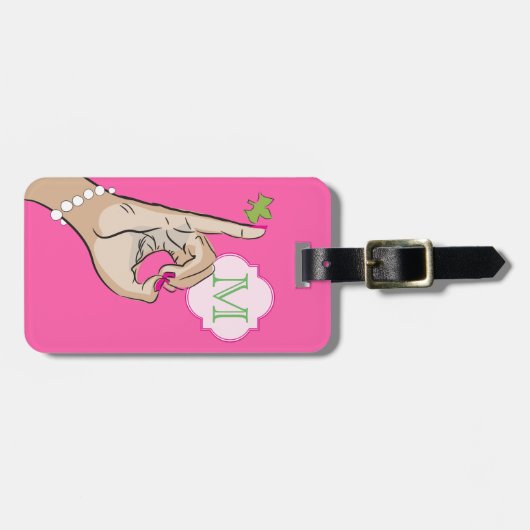  roze en groene reistas - Label Sjabloon Bagagelabel (Voorkant horizontaal)