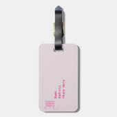  roze en groene reistas - Label Sjabloon Bagagelabel (Achterkant verticaal)