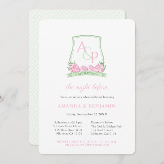 Roze en groene ridderridder kaart (Voorkant / Achterkant)