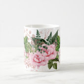 Roze en groene Rose Bouquet Koffiemok (Center)