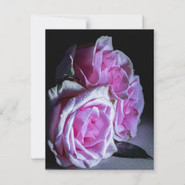 Roze en groene Rozen Kaart