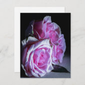 Roze en groene Rozen Kaart (Voorkant / Achterkant)