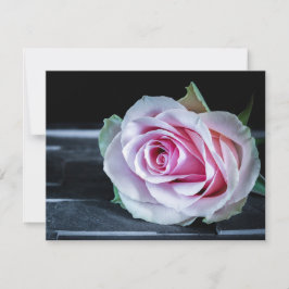 Roze en groene rozen kaart