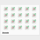 Roze en groene shamrocks ronde sticker (Vel)