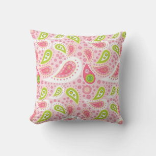 Roze en groene Sierkussen van Paisley