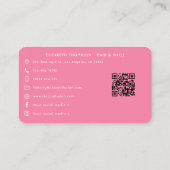 Roze en groene Sisterhood Nail Salon Branding Visitekaartje (Achterkant)