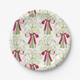 Roze en groene sneeuwklokje en boekenbloem boeket papieren bordje