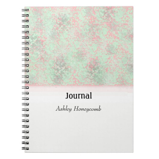 Roze en Groene Spatter Abstract Journal Notitieboek (Voorkant)