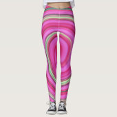 Roze en groene spiraal leggings (Voorkant)