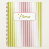 Roze en groene streepplanner planner (Voorkant)