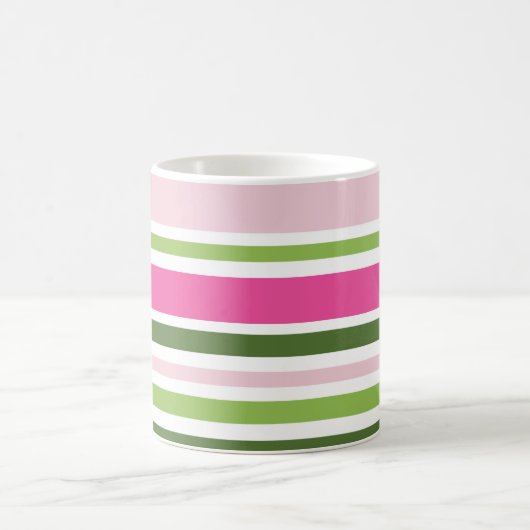 Roze en groene strepe Mok (Center)