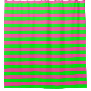 Roze en groene strepen ontwerp douchegordijn