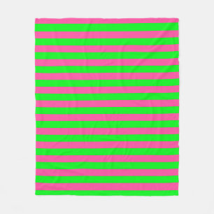 Roze en groene strepen ontwerp fleece deken