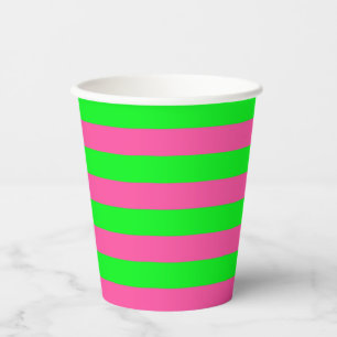 Roze en groene strepen ontwerp papieren bekers