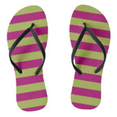 Roze en groene strepen teenslippers (Voetbed)
