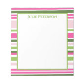 Roze en Groene Stripe Blocnote (Voorkant)