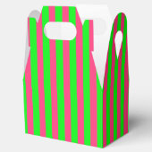 Roze en groene strips bedankdoosjes (Geopend)