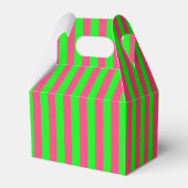 Roze en groene strips bedankdoosjes (Voorkant Zijde)