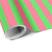 Roze en groene strips cadeaupapier (Rol Hoek)