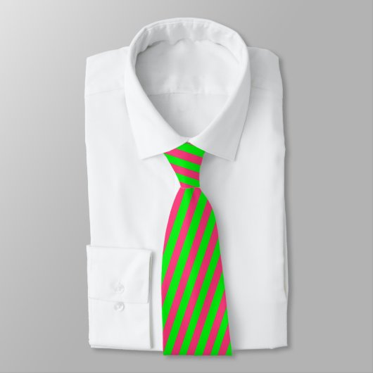Roze en groene strips stropdas (Gebonden)