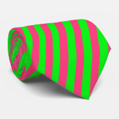 Roze en groene strips stropdas (Opgerold)