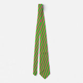 Roze en groene strips stropdas (Achterkant)