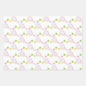 Roze en groene tennis-schroot inpakpapier vel (Voorkant 2)