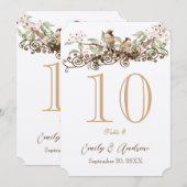 Roze en groene Tortelduifjes Wedstrijkkaartje Kaart (Voorkant / Achterkant)