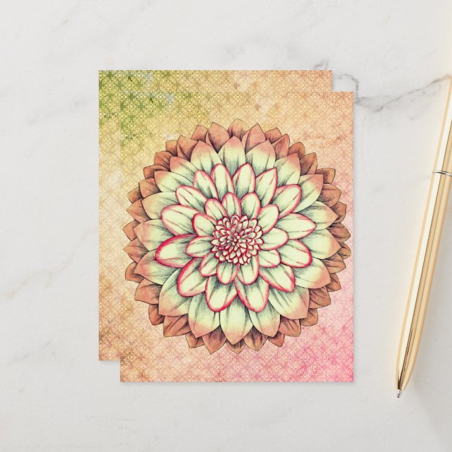 Roze en groene trapsgewijze scrapbook (Voorkant / Achterkant in situ)