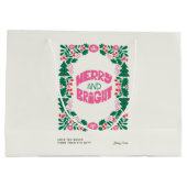 Roze en groene vakantie groot cadeauzakje (Achterkant)